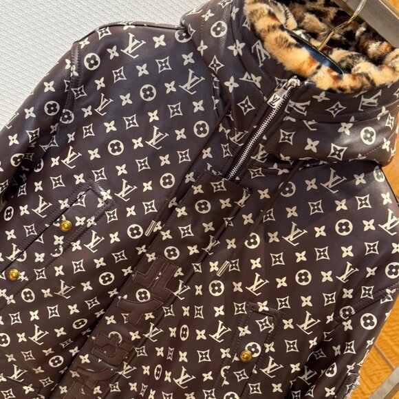 Louis Vuitton Men’s Monogram Leather Parka Jacket – Pharrell × Nigo FW25 - Picture 3 of 10